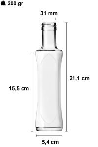 250 cc Şeffaf Geolive Kavisli Şişe Kapaklı (31mm)