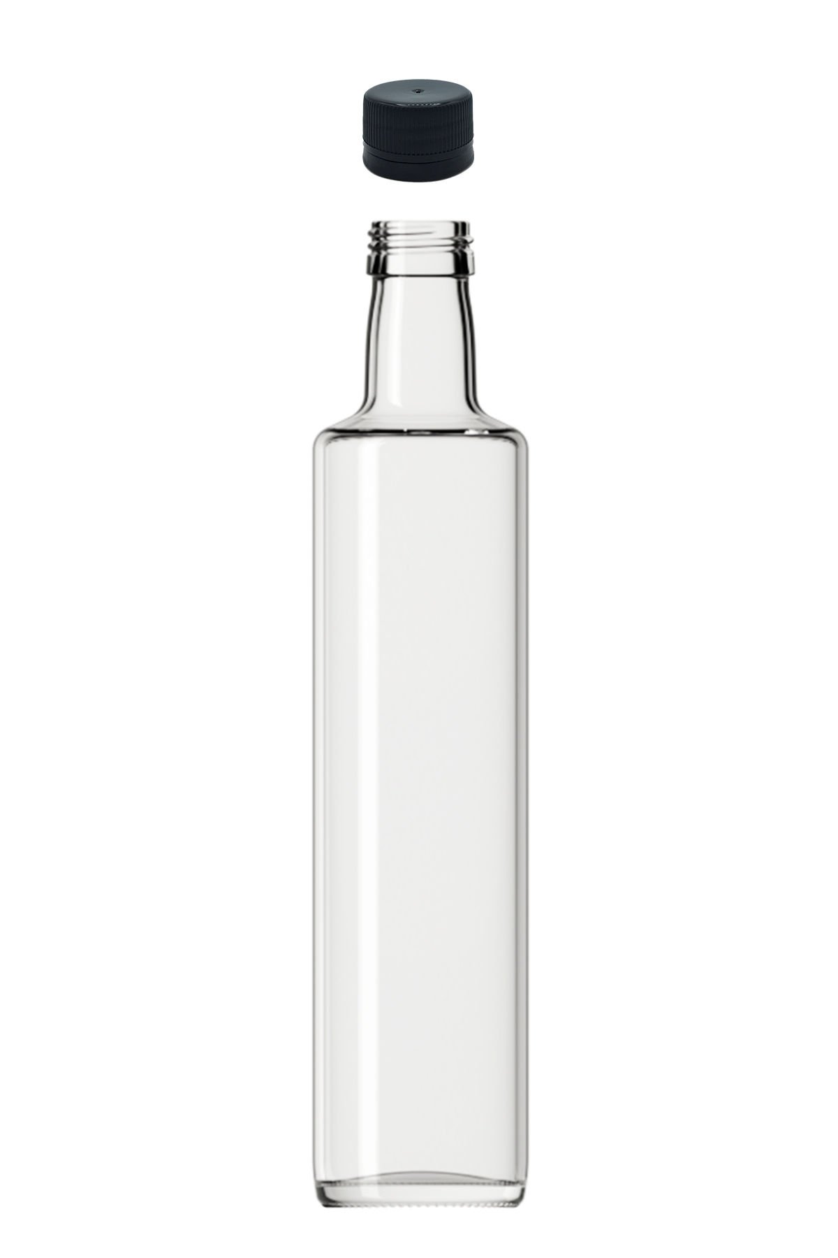 500 cc Şeffaf Dorika Yuvarlak Şişe Kapaklı (31mm)