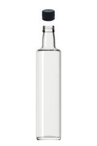 500 cc Şeffaf Dorika Yuvarlak Şişe Kapaklı (31mm)