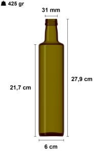 500 cc Yeşil Dorika Yuvarlak Şişe Kapaklı (31mm)