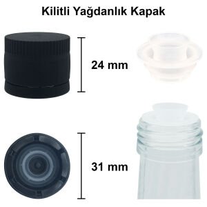 500 cc Şeffaf Piramit Kavisli Şişe Kapaklı (31mm)