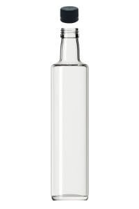 750 cc Şeffaf Dorika Yuvarlak Şişe Kapaklı (31mm)