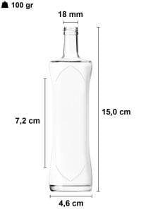 100 cc Şeffaf Piramit Kavisli Şişe Kapaklı (18mm)