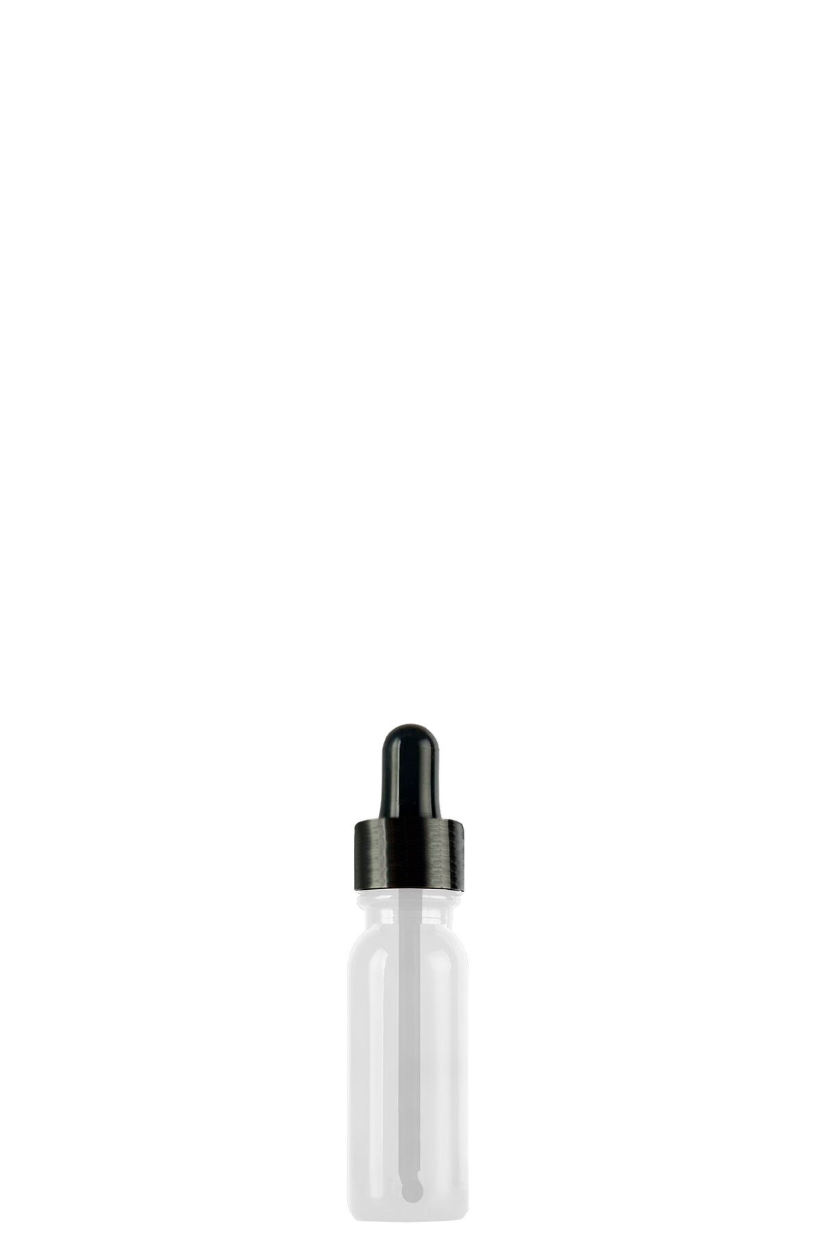 10 cc Şeffaf Yuvarlak Damlalık Şişe Metal Kapaklı (18mm)
