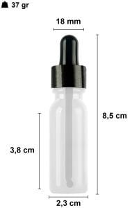 10 cc Şeffaf Yuvarlak Damlalık Şişe Metal Kapaklı (18mm)