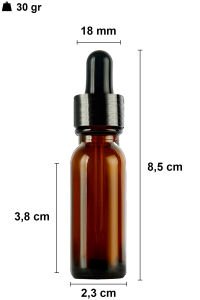 10 cc Amber Yuvarlak Damlalık Şişe Metal Kapaklı (18mm)