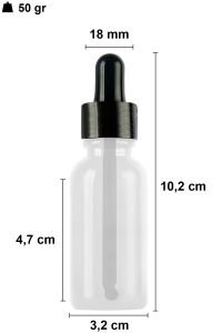30 cc Şeffaf Yuvarlak Damlalık Şişe Metal Kapaklı (18mm)