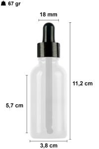 50 cc Şeffaf Yuvarlak Damlalık Şişe Metal Kapaklı (18mm)