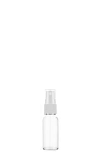 10 cc Şeffaf Yuvarlak Sprey Şişe Plastik Kapaklı (18mm) Beyaz - 1 Adet