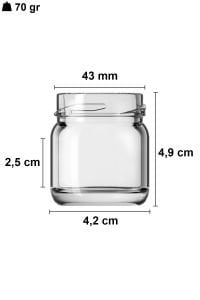 40 cc Küçük Kavanoz Metal Konserve Kapaklı (43mm)