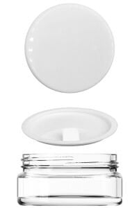 50 cc Krem Kavanoz Beyaz Plastik Kapaklı (57mm)