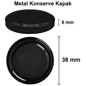 105 cc Uzun Kavanoz Metal Konserve Kapaklı (38mm)