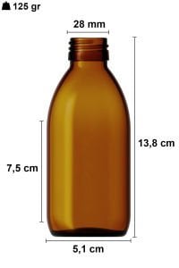 200 cc Amber Ecza Şişesi Kapaklı (28mm)