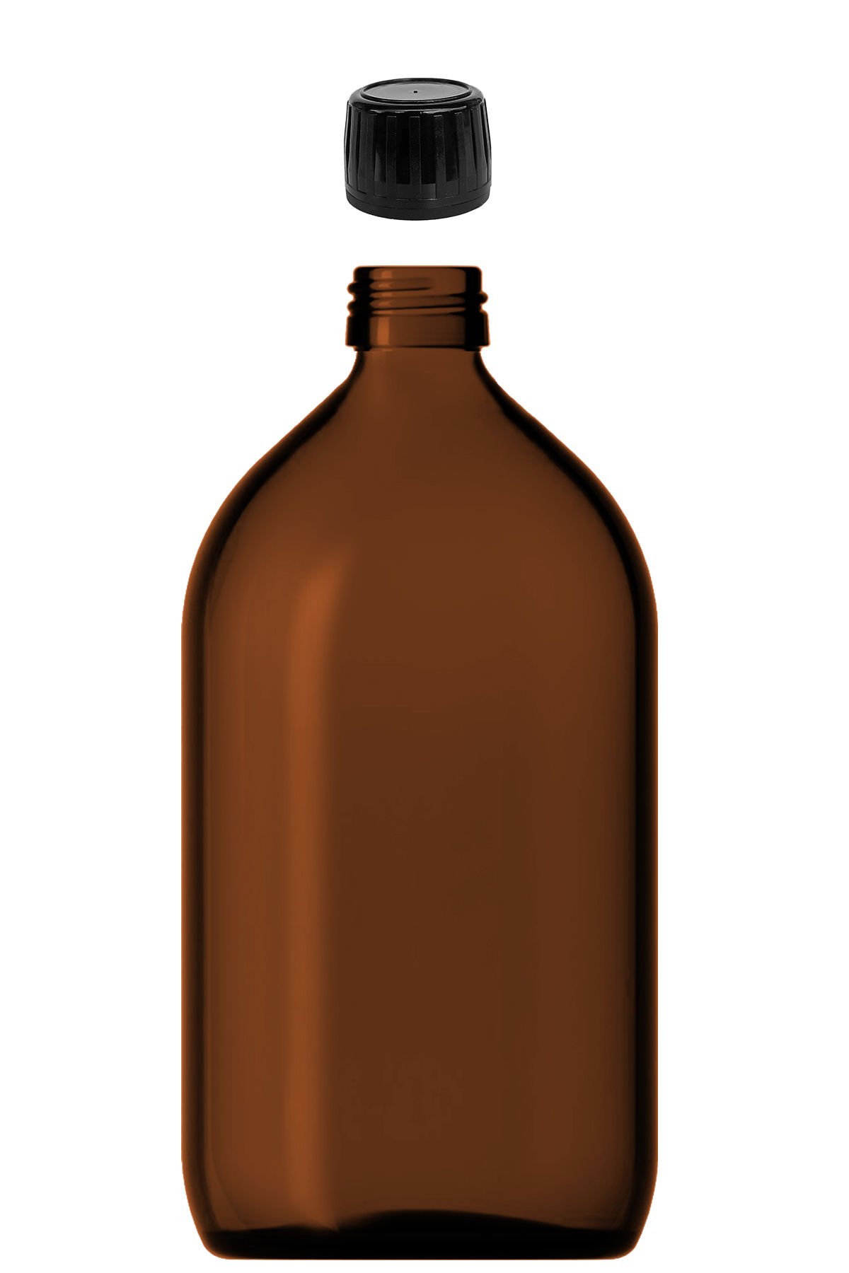 1000 cc Amber Ecza Şişesi Kapaklı (28mm)