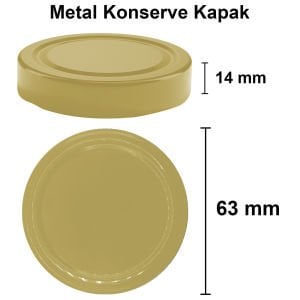 326 cc Derin Kapaklı Kavanoz Metal Konserve Kapaklı (63mm)