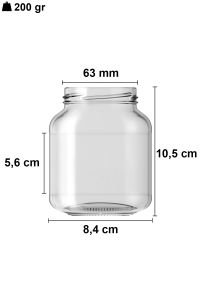 340 cc Yassı Kavanoz Metal Konserve Kapaklı (63mm)