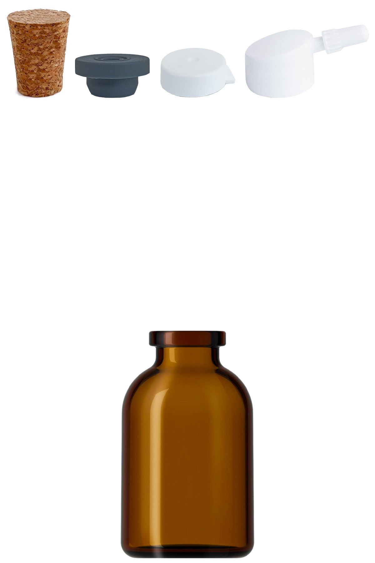 25 cc Amber Ecza Penisilin Şişesi Kapaklı (20mm)