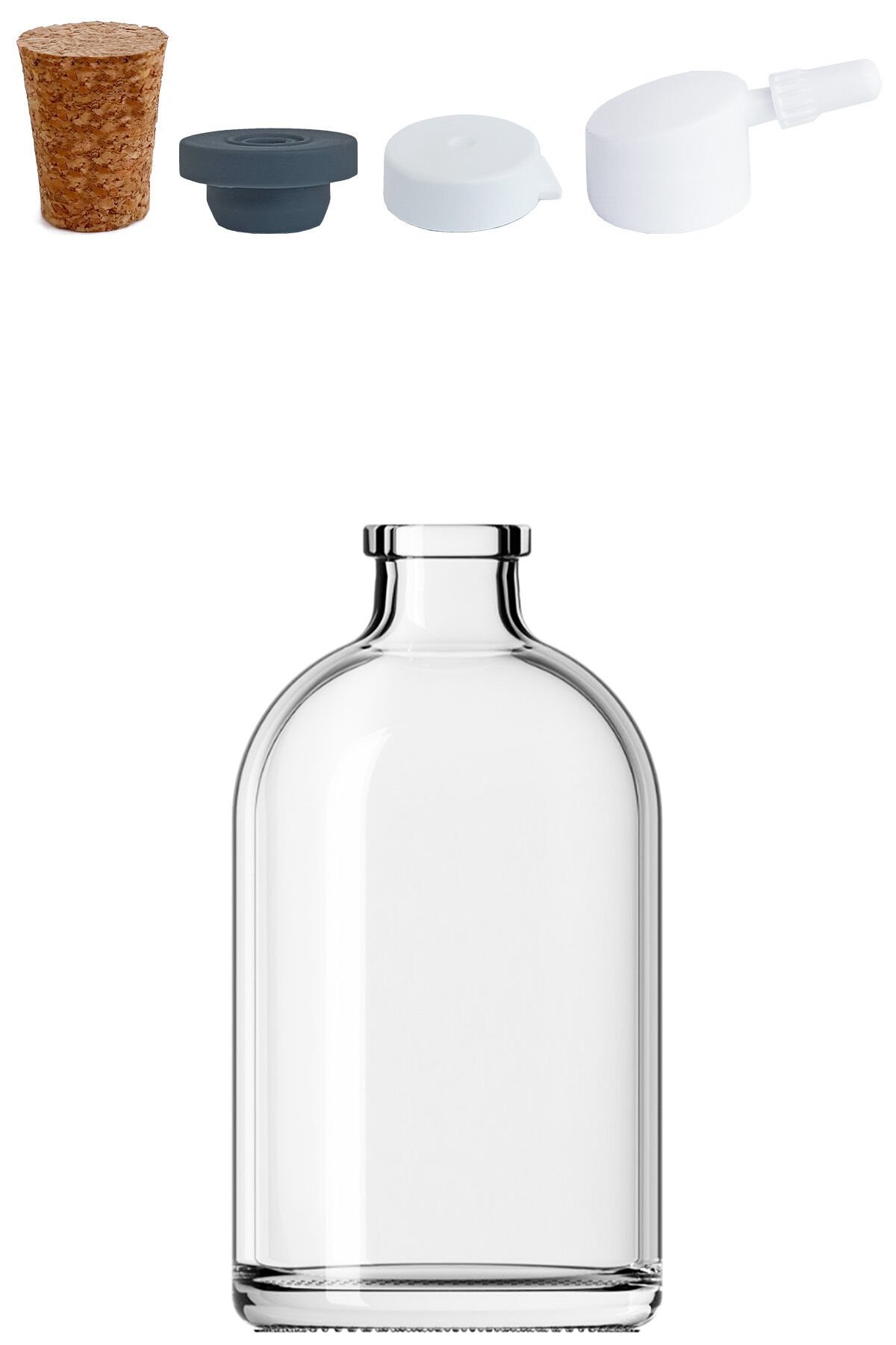 100 cc Şeffaf Ecza Penisilin Şişesi Kapaklı (20mm)