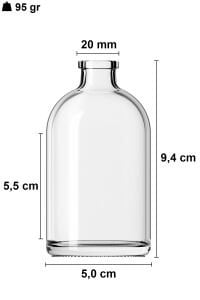 100 cc Şeffaf Ecza Penisilin Şişesi Kapaklı (20mm)