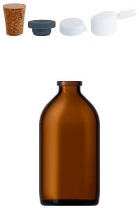 100 cc Amber Ecza Penisilin Şişesi Kapaklı (20mm)