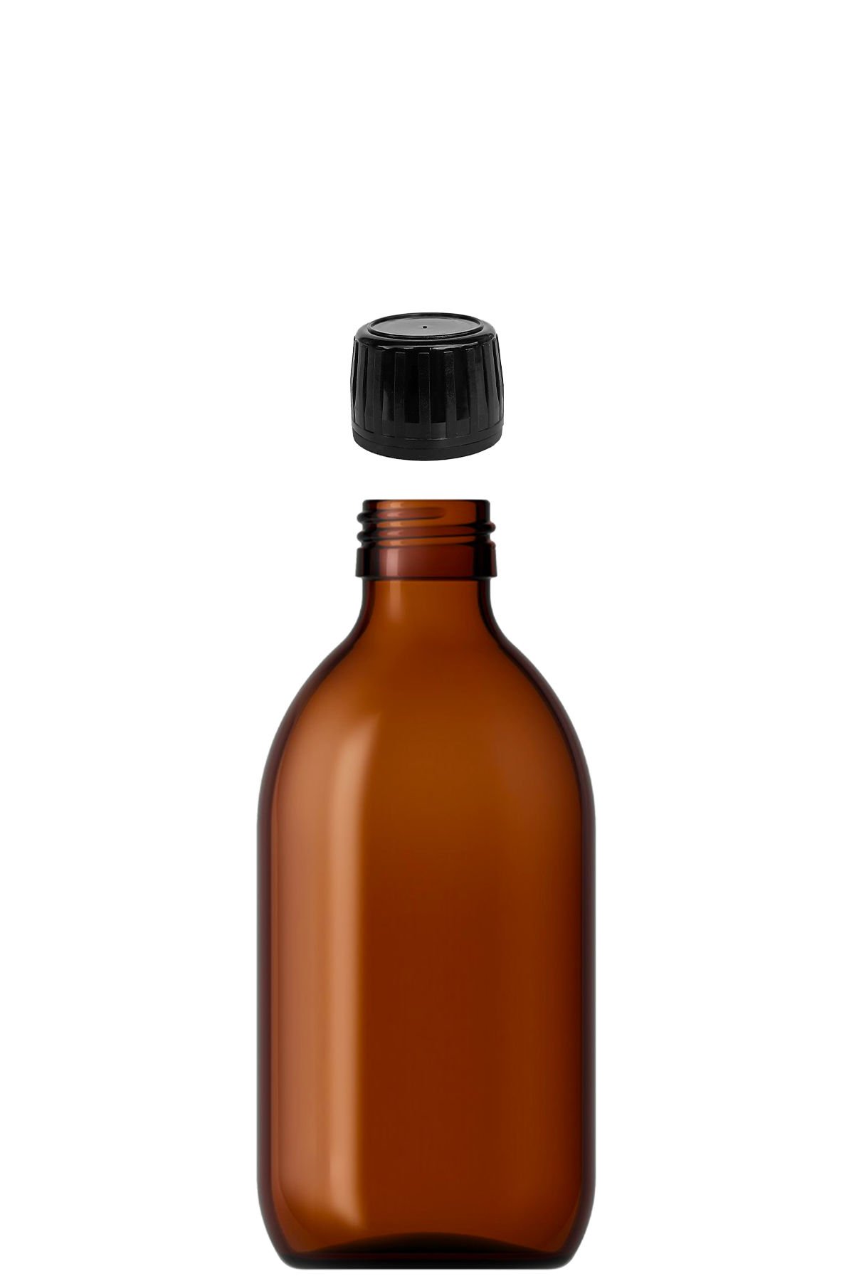 300 cc Amber Ecza Şişesi Kapaklı (28mm)