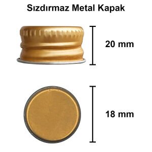 10 cc Şeffaf Yuvarlak Cam Şişe Metal Kapaklı (18mm)