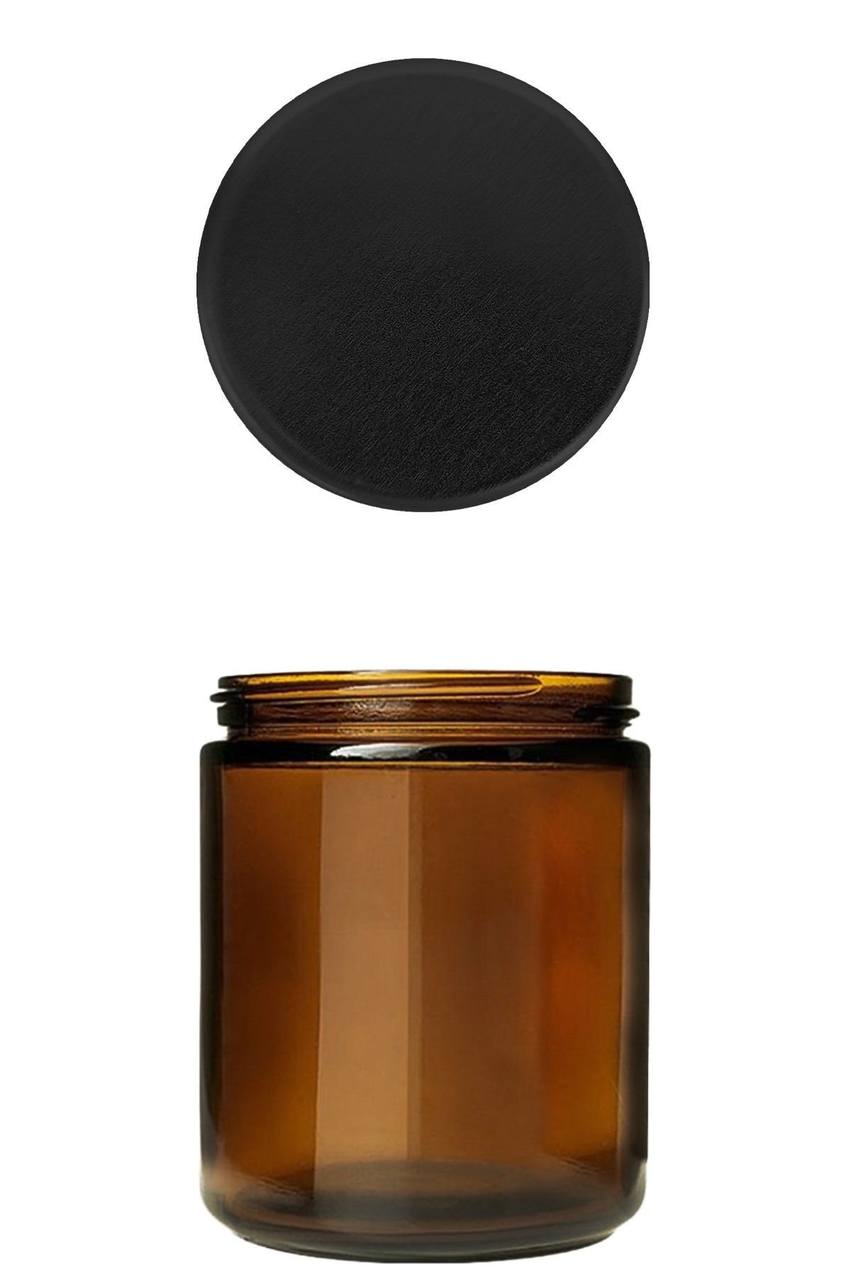 230 cc Amber Mumluk Kavanoz Siyah Metal Kapaklı
