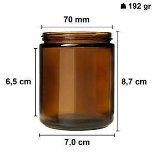 230 cc Amber Mumluk Kavanoz Siyah Metal Kapaklı