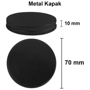 230 cc Amber Mumluk Kavanoz Siyah Metal Kapaklı