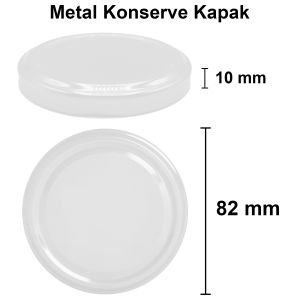 1000 cc Kavanoz Metal Konserve Kapaklı (82mm)