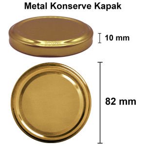 1000 cc Kavanoz Metal Konserve Kapaklı (82mm)