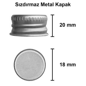 100 cc Şeffaf Boğumlu Cam Şişe Kapaklı (18mm)