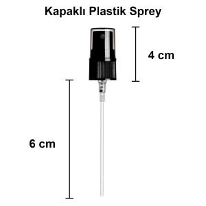 10 cc Şeffaf Yuvarlak Sprey Şişe Plastik Kapaklı (18mm)