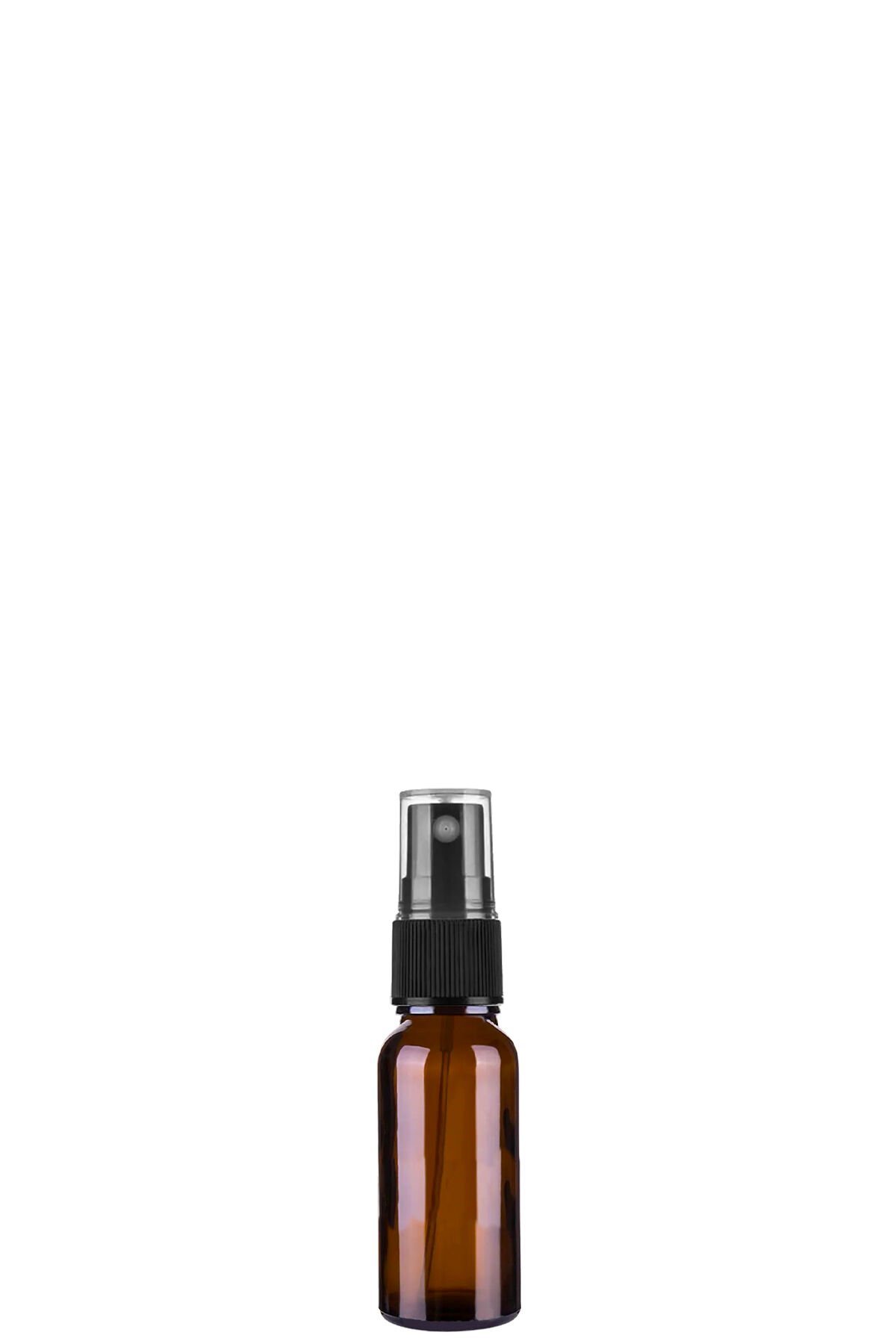 10 cc Amber Yuvarlak Sprey Şişe Plastik Kapaklı (18mm)