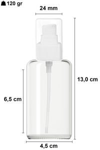 100 cc Şeffaf Yuvarlak Losyon Krem Şişe Plastik Kapaklı (24mm)