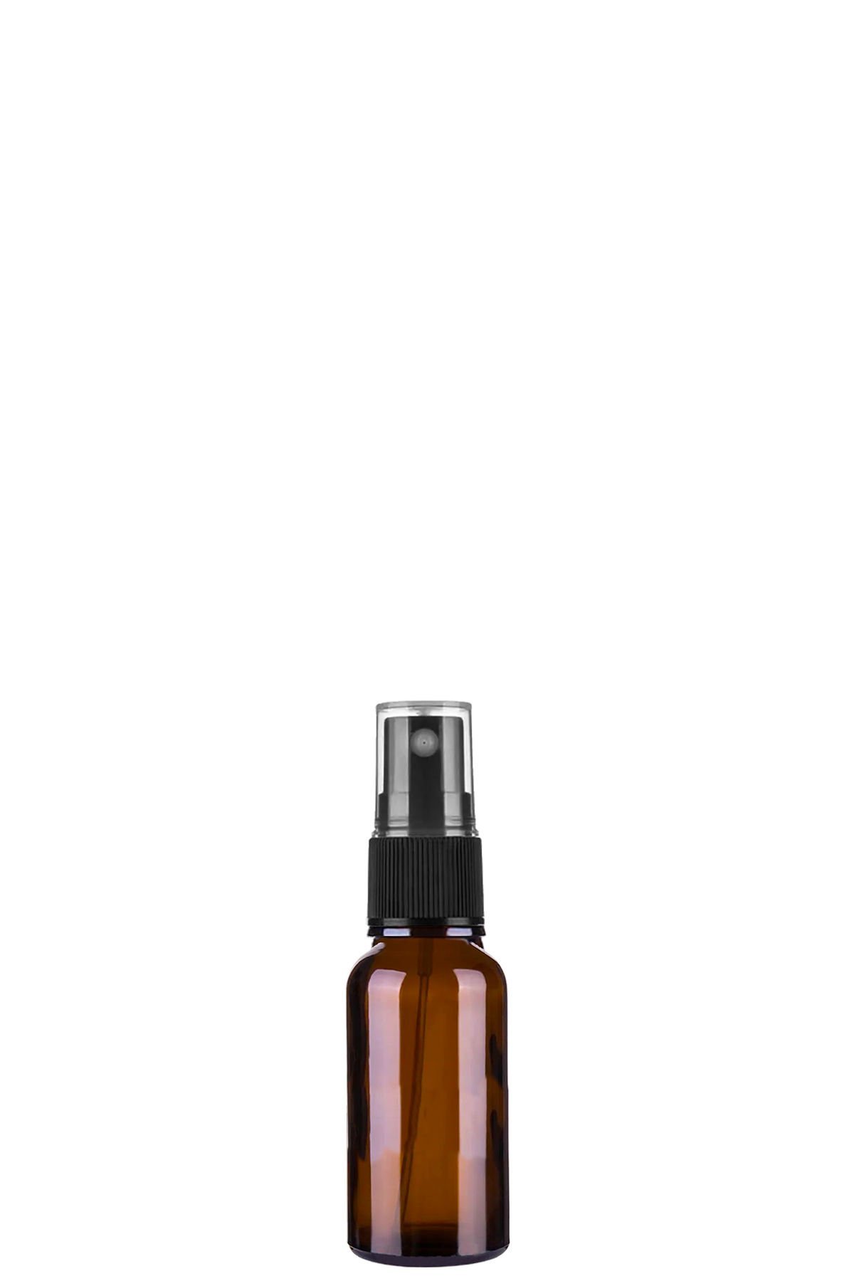20 cc Amber Yuvarlak Sprey Şişe Plastik Kapaklı (18mm)