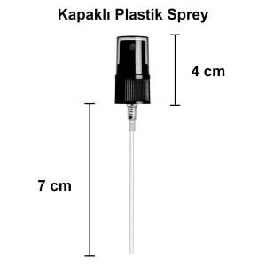 20 cc Amber Yuvarlak Sprey Şişe Plastik Kapaklı (18mm)