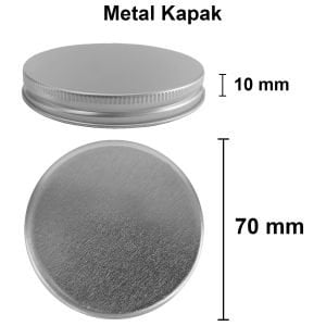 230 cc Şeffaf Kavanoz Gümüş Metal Kapaklı