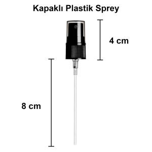 30 cc Şeffaf Yuvarlak Sprey Şişe Plastik Kapaklı (18mm)