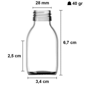30 cc Şeffaf Shot Şişesi Kapaklı (28mm)