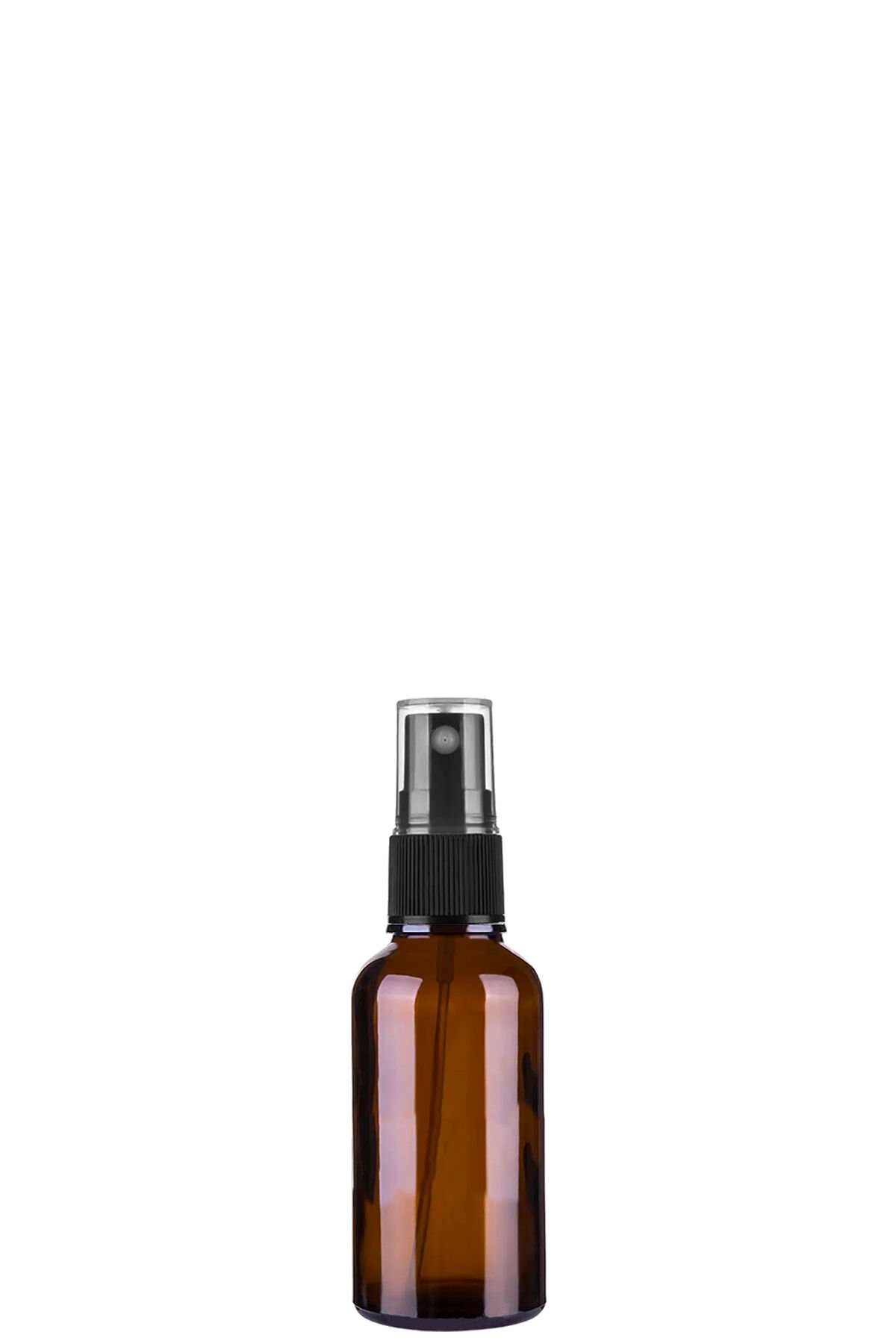 30 cc Amber Yuvarlak Sprey Şişe Plastik Kapaklı (18mm)