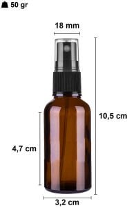 30 cc Amber Yuvarlak Sprey Şişe Plastik Kapaklı (18mm)