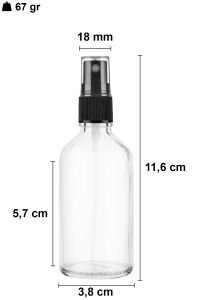 50 cc Şeffaf Yuvarlak Sprey Şişe Plastik Kapaklı (18mm)