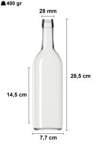 750 cc Şeffaf Standart Şişe Kapaklı (28mm)
