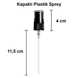 100 cc Şeffaf Yuvarlak Sprey Şişe Plastik Kapaklı (18mm)