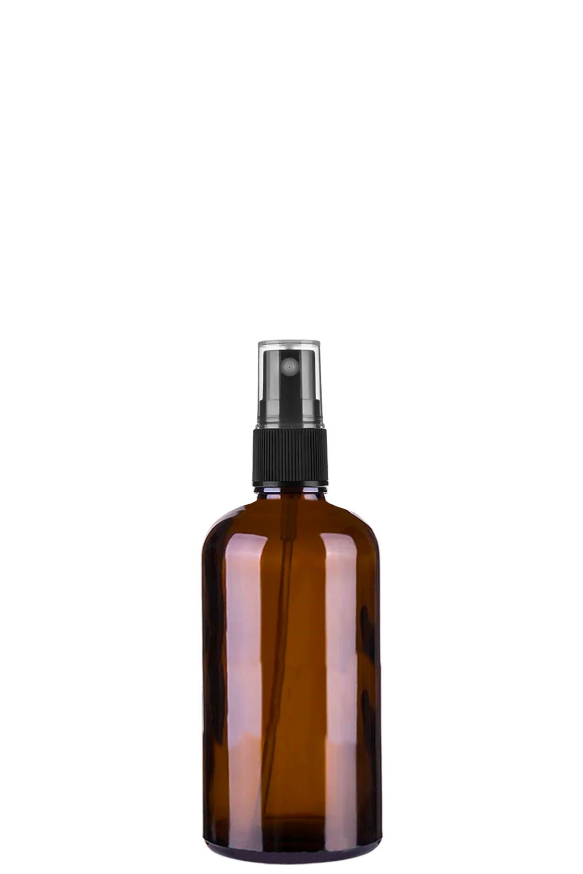 100 cc Amber Yuvarlak Sprey Şişe Plastik Kapaklı (18mm)