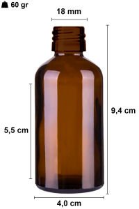 50 cc Amber Yuvarlak Çelik Roll On Şişe Plastik Kapaklı (18mm)