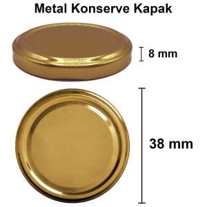 67 cc Küçük Kavanoz Metal Konserve Kapaklı (38mm)