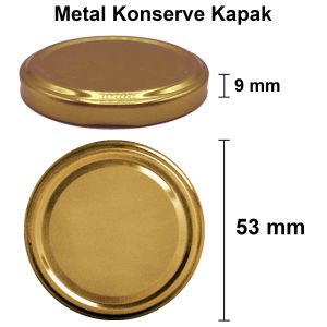 190 cc Kavanoz Metal Konserve Kapaklı (53mm)