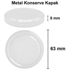 385 cc Altıgen Kavanoz Metal Konserve Kapaklı (63mm)